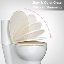Toilet Seat Soft Close, Durable Plastic, Quick Release, Easy Clean  Install