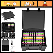 USB Flash Drive Case - 104 Slot Memory Stick SD Card Organizer, Black Storage
