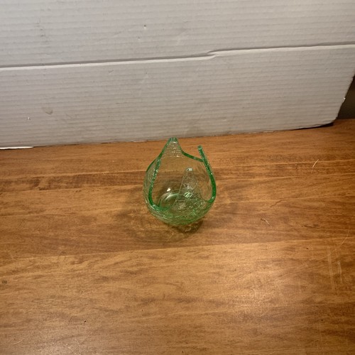 RARE Vintage VIKING Glass SPRING GREEN Crackle VOTIVE Epic PATIO Light Lite MCM - Picture 7 of 8