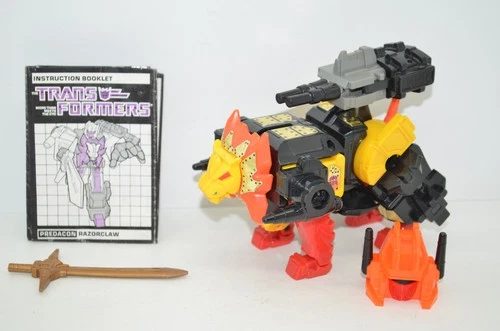 1986 Razorclaw G1 Predacon Vintage Transformers Figure 100% Complete Plastic
