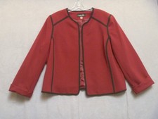 Black Label by Evan-Picone Suit Jacket Womens Size 18 Burgundy Lined Blazer