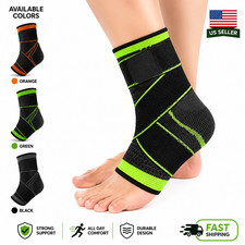 Ankle Brace Support Compression Sleeve Foot Tendon Plantar Fasciitis Pain Relief