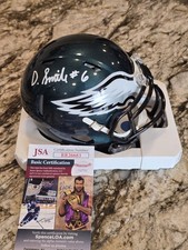 Devonta Smith Philadelphia Eagles Autographed Mini Helmet White Ink Jsa Coa 
