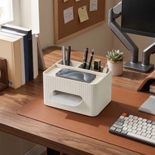 Multifunctional Tissue Box Pu Storage Organizer For Office Home Bathroom Desk