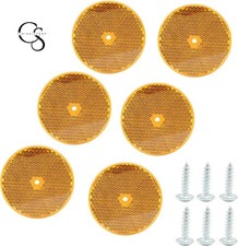 6 Pack Yellow Round Driveway Safety Reflectors 3.1in Waterproof