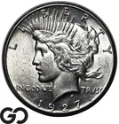 1927 Peace Dollar, Lustrous Gem BU++, Tough This Nice!