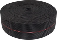 Two-Inch Latex Elasbelt Webbing for Chair Repair - 40' Roll Black