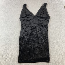Intimately Free People Dress Women L Black Lace Coquette Babydoll Velvet