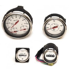 Faria Boat Gauge Set | w/ Suzuki Monitor Silver (4 Piece)