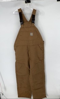 Carhartt Mens Brown Adjustable Straps Insulated Bib Overalls Size 36/32