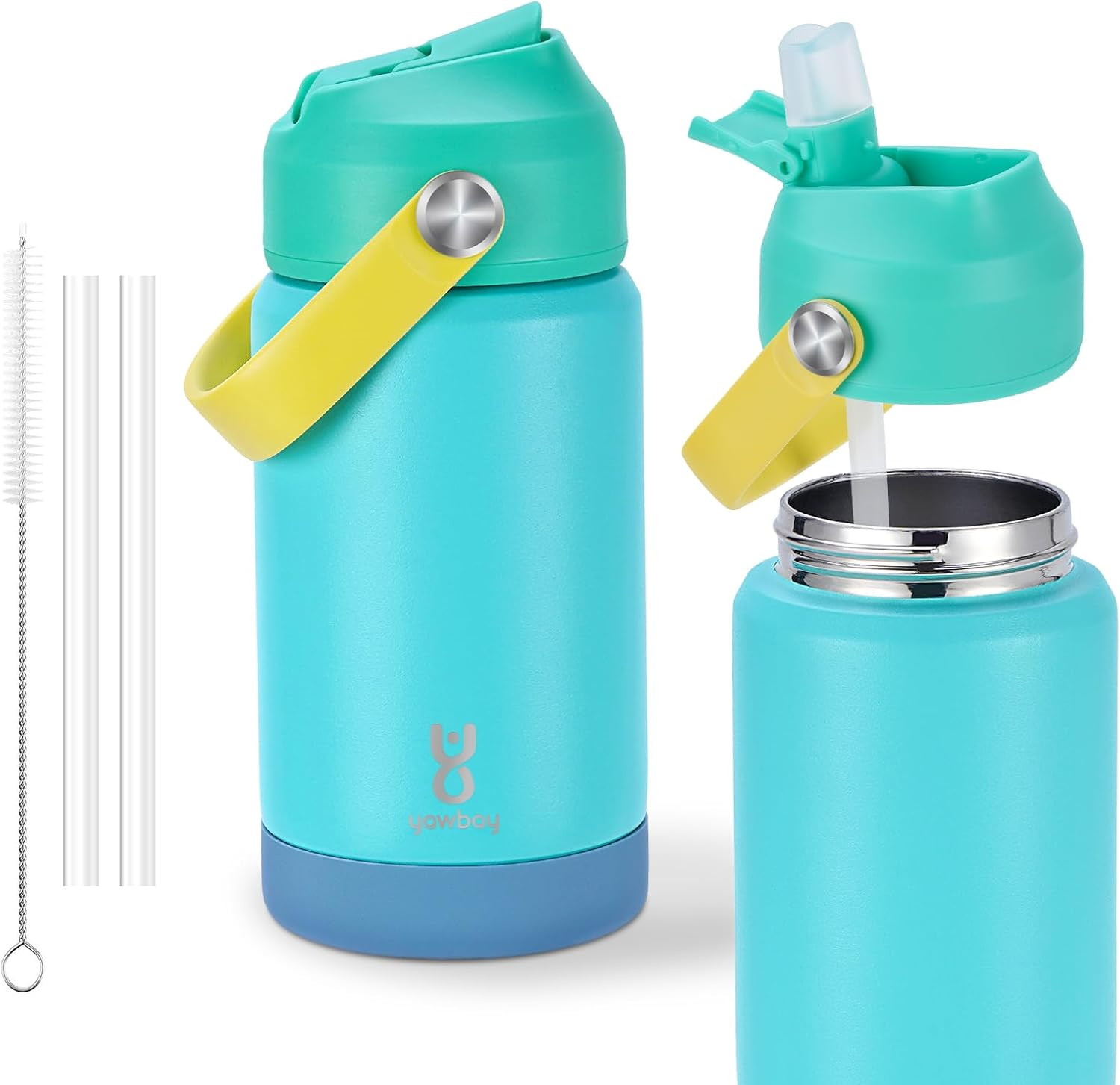 Kids Water Bottle for School 12 Oz,Stainless Steel Insulated Water Bottles,Pink 