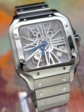 2019 Cartier Santos Skeleton Dial Steel 40mm WHSA0007 Warranty to Dec 2027 5