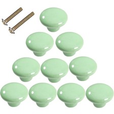 1.5" Large Mushroom Shape Glossy Ceramic Cabinet Knobs, 10Pcs Round Shape Cut...