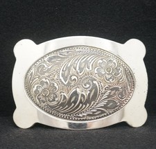 WA19153 COOL VINTAGE 1970s FLORAL DESIGN WESTERN STYLE FASHION BELT BUCKLE