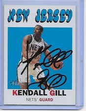 Basketball Card IP auto NBA KENDALL GILL 2001-02 Topps Heritage New Jersey Nets