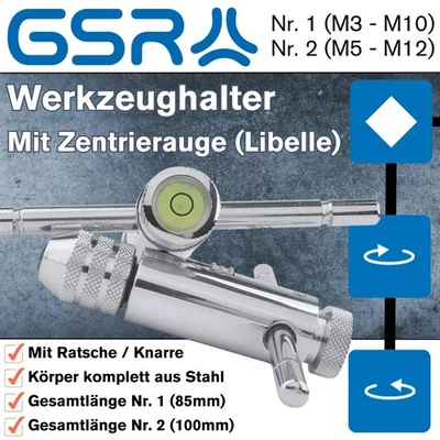 GSR Werkzeughalter mit Zentrierauge (Libelle) Nr. 1 (M3 - M10), Nr. 2 (M5 - M12) - Bild 1 von 2
