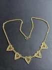 Very Beautiful 1930 Art Nouveau Deco 18k Gold Plated 750/1000 Heart Mesh Necklace