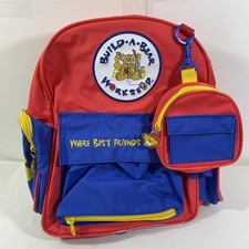 Build a Bear Workshop Kids Backpack Carrier Multicolor Vinyl with Mini Bag