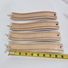 4 Wooden Railway Train Curved Sloped Track 9" Thomas BRIO compatible Lot EUC