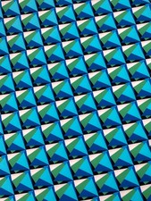 2M Bi-Stretch Poly Krepp Stoff türkis grün geometrisch 3D Druck mittelschwer