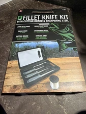Five Piece Fillet Knife Kit With Cutting Board And Sharpening Steel