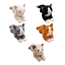 Realistic Cats Plush Doll Soft Stuffed Animal Cuddle Doll for Kids Room Decors