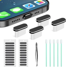 USB C Dust Plug, 4 Pack C Cover Type C Anti Port Plug Black 