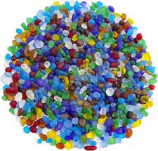 Sea Glass Stones - 0.9LB Colorful Frosted Glass Pebbles Gemstones Perfect for