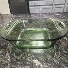 Vintage Anchor Hocking Green Glass Baking Dish Green  8" x 8"  Square 2 Qt 2L