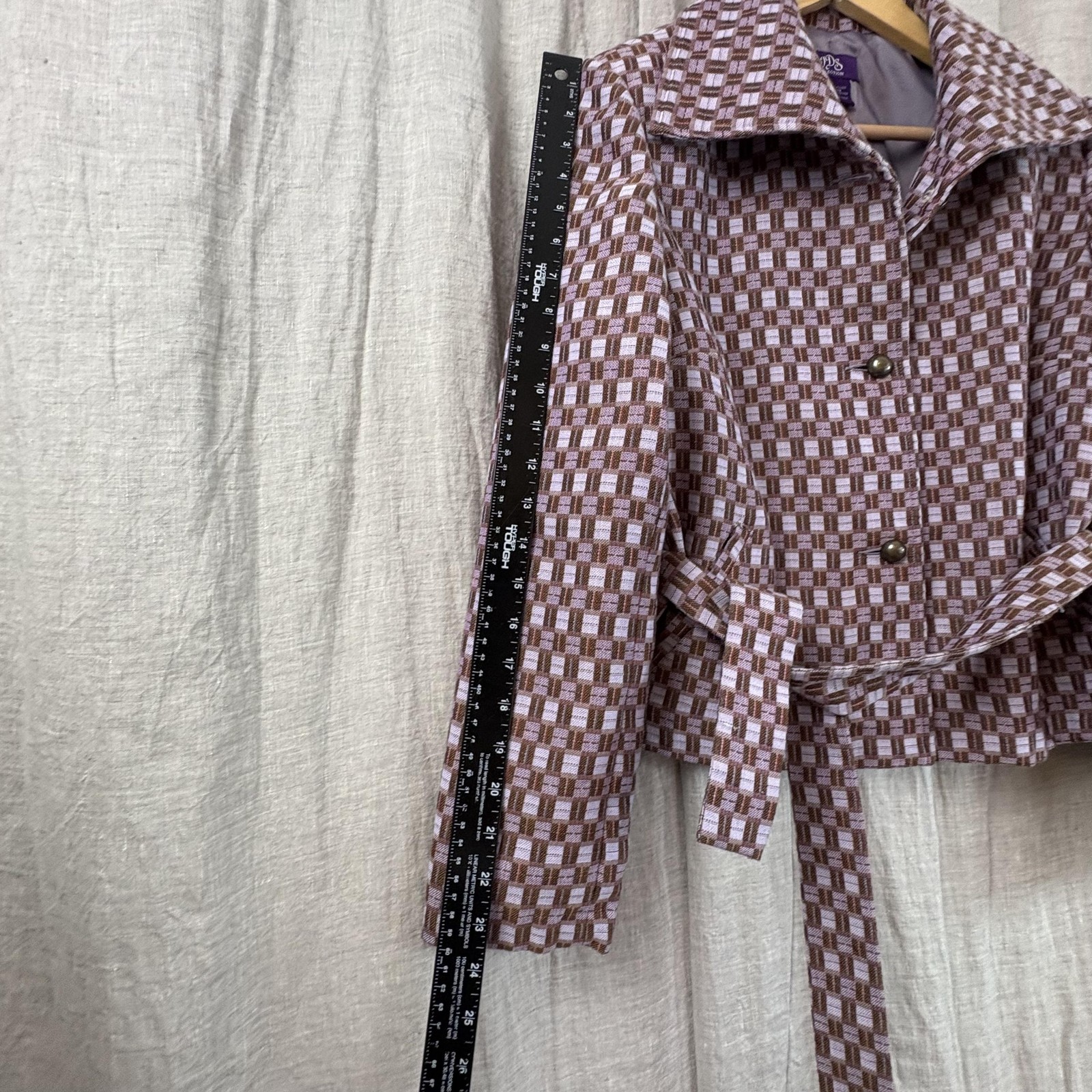 JDS Collection Jacket Blazer Small Checkered Belt… - image 5