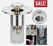 Sink Stopper Hair Catcher Bathroom Pop Up Sink Drain Strainer Filter Plug