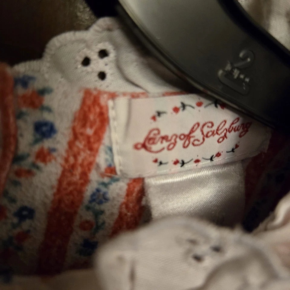 Lanz of Salzburg  Girls Size 6 Flannel Nightgown Print Lace Trim  Vintage  - Image 3 of 3