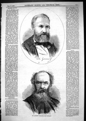 Antique Old Print 1867 Portrait Charles Gounod Mr Anthony Trollope Novelist