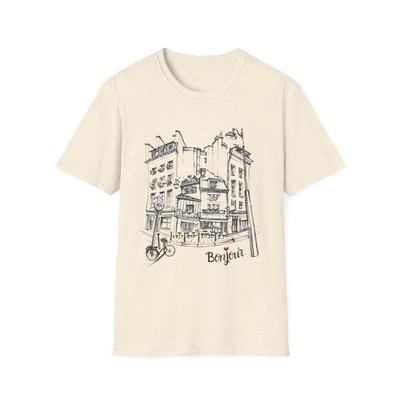 Charming Hand-Drawn Cityscape Bonjour T-Shirt  Gift, Art Lover's [...]