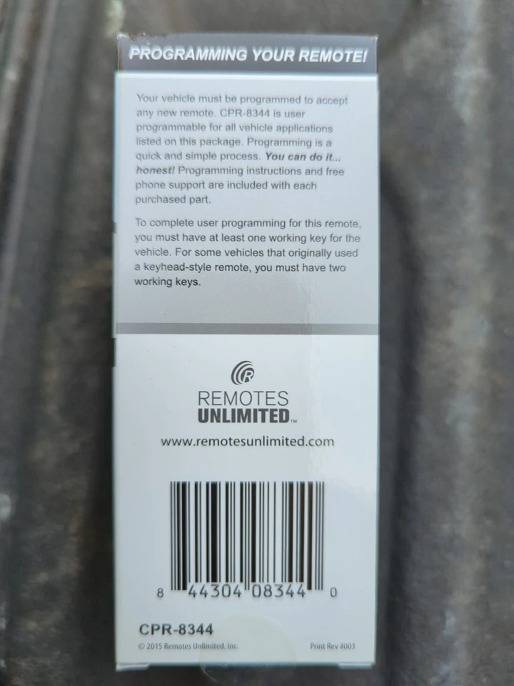 Remotes Unlimited CPR-8344 Battery Included Fast Free Shipping! Ford '98-'14 Foto 3 de 4