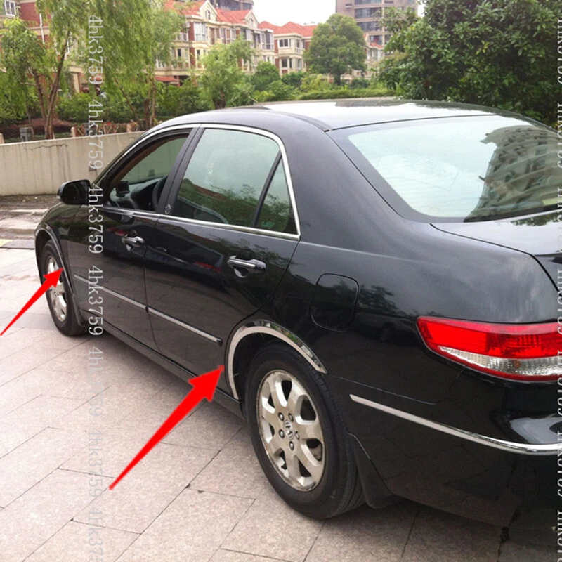 4x Moldura de rueda de guardabarros de acero inoxidable para Honda Accord sedán 2003-07 Foto 3 de 4