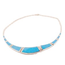 Sterling Silber blau Opal Halsband Halskette, griechisch inspiriertes Design