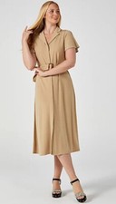 Ruth Langsford Belted midi Dress Size 2XL Petite Sand BNWT New XXL