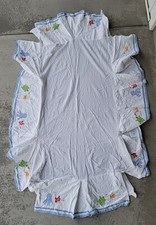 Pottery Barn Kids Blue Plaid  White Nautical Fish Octopus Crib Dust Ruffle