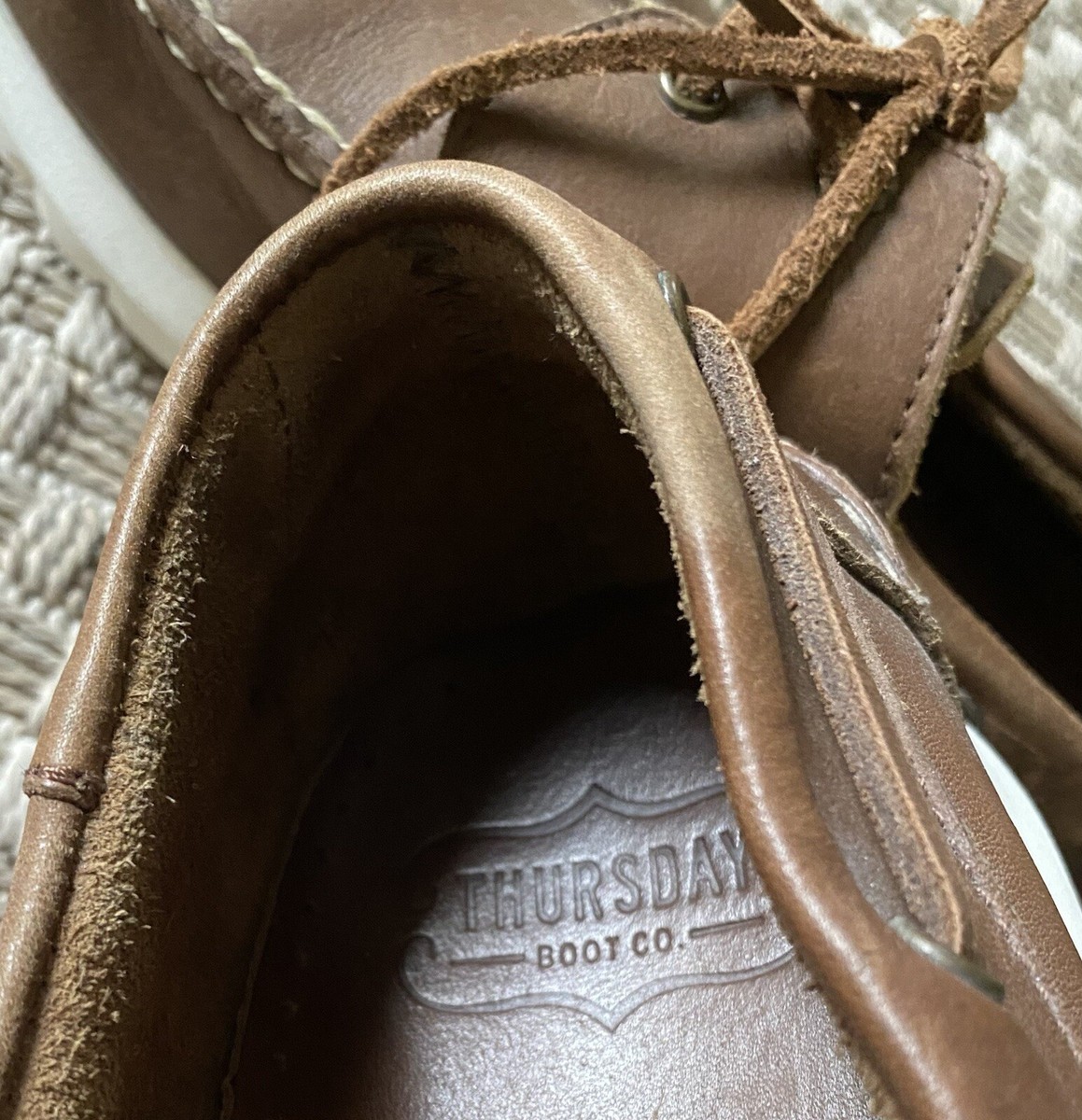 THURSDAY BOOT CO 11.5 Handsewn Leather Runner Boat Shoes  display picture 1