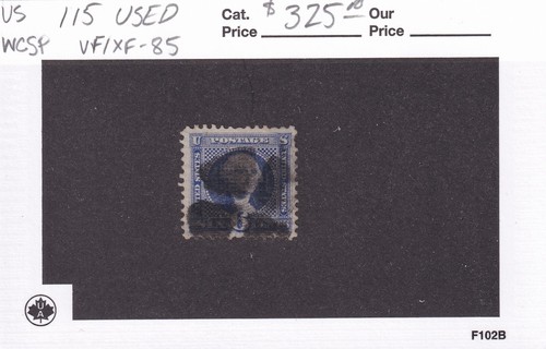 MATT'S STAMPS SCOTT #115 6-CENT GEORGE WASHINGTON, G GRILL, USED VF/XF-85 CV$325 - Picture 3 of 3