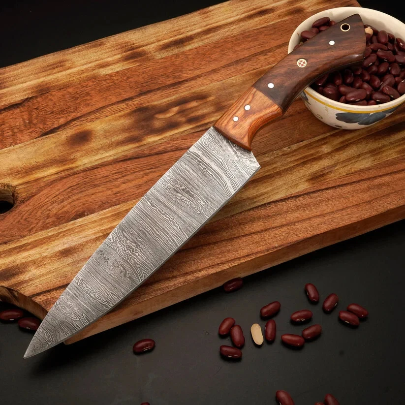 JUEGO DE CUCHILLOS DE COCINA DE ACERO DAMASCO FORJADO A MANO HECHOS A MEDIDA Foto 4 de 4