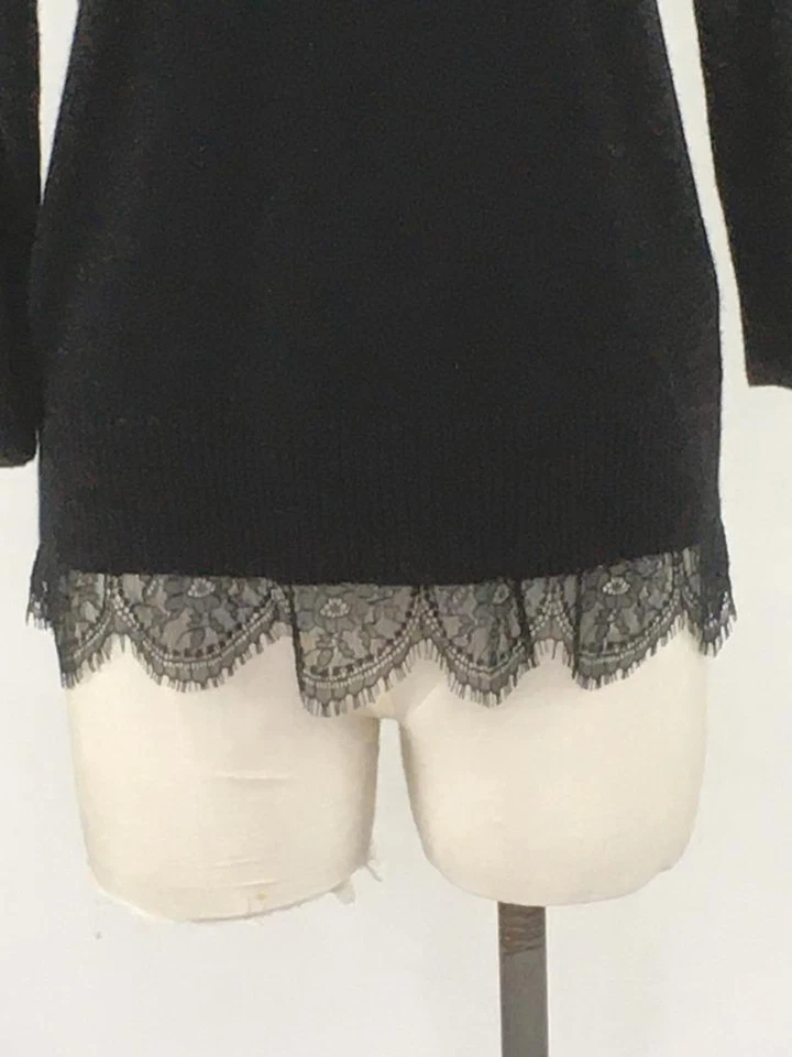 Suéter Acrobat Talla S Negro Borde de Encaje Lana Mezcla de Cachemira Foto 2 de 4