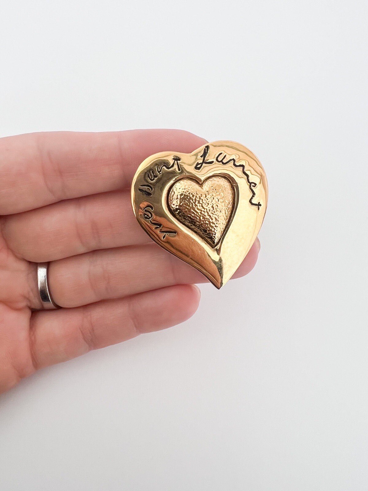 YSL BROOCH PIN HEART YVES SAINT LAURENT VINTAGE G… - image 3