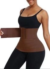 Black Latex Tummy Wrap Compression Band Higher Power