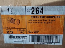 BRIDGEPORT 264 EMT Compression Coupling Steel 1-1/2", BOX of 25  NEW