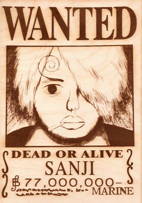 One Piece Sanji Fake Wooden Wanted Poster Ebay