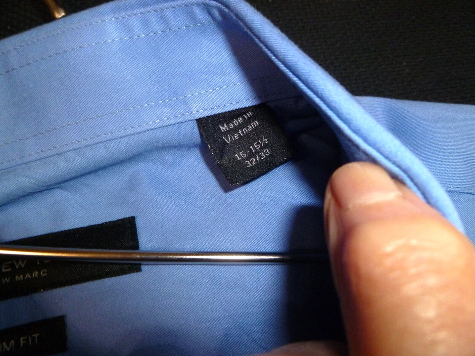 Camisa azul Marc New York para hombre (15-15,5) calce ajustado calidad/estilo superior Foto 4 de 4