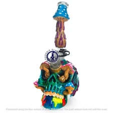 Phoenix Star 3D Bong Mushroom Skull Bong 11" +Free Tray  Phoenix AUTHENTIC ✅✅✅