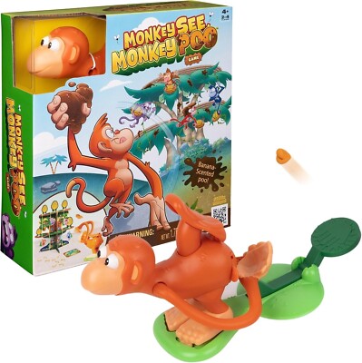 Monkey See Monkey Poo Brettspiel für Kinder mit gefälschtem Poo Spaß sensorisches Spielzeug Familie